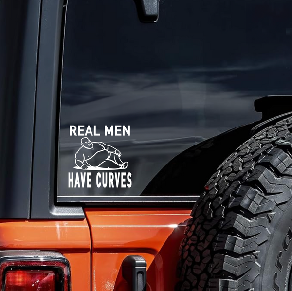 REAL MEN HAVE CURVES STICKER DECAL